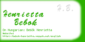 henrietta bebok business card