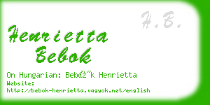 henrietta bebok business card